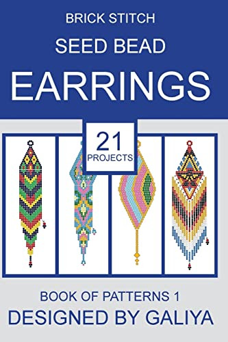 Brick stitch seed bead earrings. Book of patterns