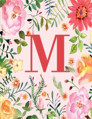 M: Monogram Initial M Notebook for Women Girls and School Pink