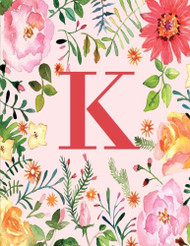 K: Monogram Initial K Notebook for Women Girls and School Pink