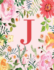 J: Monogram Initial J Notebook for Women Girls and School Pink