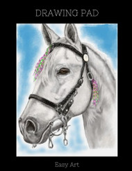 Drawing Pad: White Horse Sketchbook 100 Blank Pages Extra large