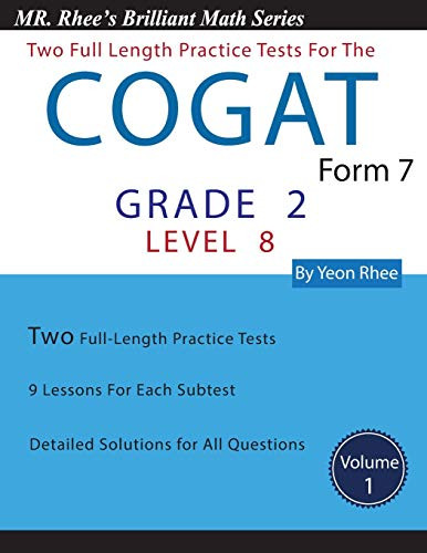 Two Full Length Practice Tests for the CogAT Form 7 Level 8 Volume 1