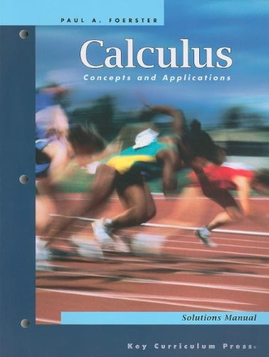 Calculus: Concepts and Applications SOLUTIONS MANUAL