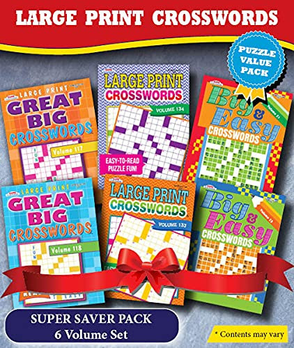 KAPPA Super Saver LARGE PRINT Crosswords Puzzle Pack-Set of 6 Full