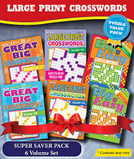 KAPPA Super Saver LARGE PRINT Crosswords Puzzle Pack-Set of 6 Full