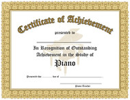 Certificate of Outstanding Achievement in the Study of Piano