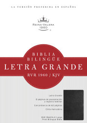 Biblia Bilingue Reina Valera 1960/KJV. Letra grande imitacion piel