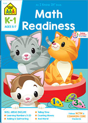 School Zone - Math Readiness Workbook - 64 Pages Ages 5 to 7