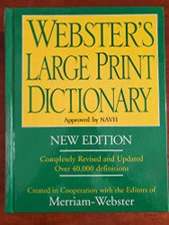 Webster's Large Print Dictionary - New Edition