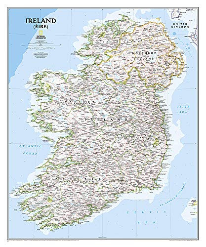 National Geographic Ireland Wall Map - Classic - Laminated