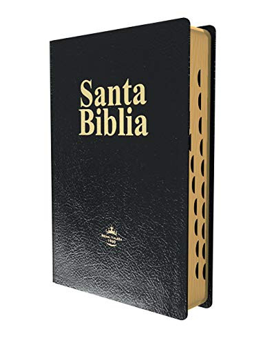 Biblia 1960 Letra Gigante Piel Negra Con Indice