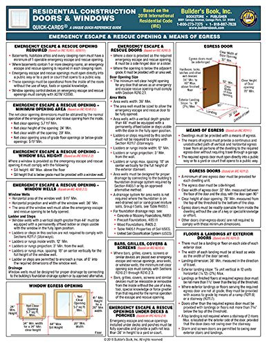 Residential Construction Doors & Windows Quick-Card Based on 2018