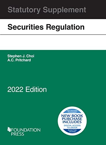 Securities Regulation Statutory Supplement (Selected Statutes)
