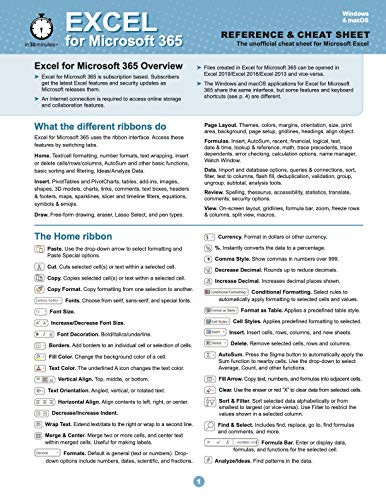 Excel for Microsoft 365 Reference and Cheat Sheet