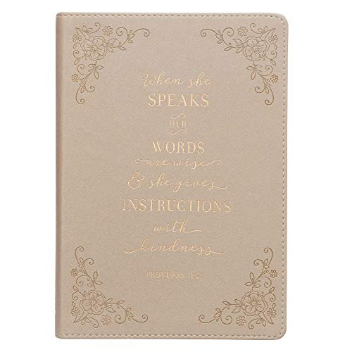 When She Speaks Proverbs 31 Woman Bible Verse Ivory Faux Leather