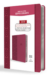 Biblia Reina Valera letra super gigante simil piel fucsia / Spanish