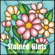 Stained Glass Large Print Coloring Book