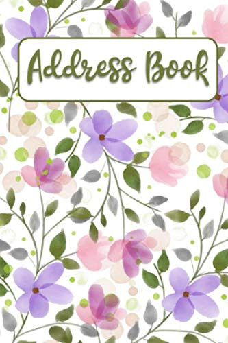 Address Book: Small Floral Address Book with Tabs for Women - Perfect