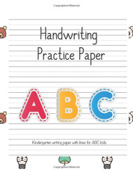 Kindergarten writing paper with lines for ABC kids