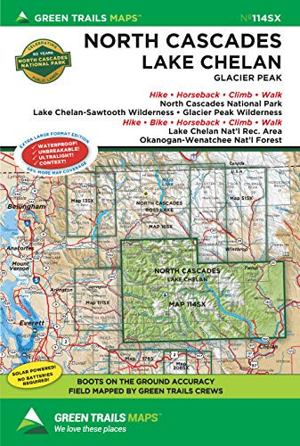 North Cascades / Lake Chelan WA No. 114SX (Green Trails Maps)
