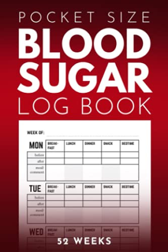 Pocket Size Blood Sugar Log Book