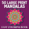 50 Large Print Mandalas Easy Coloring book