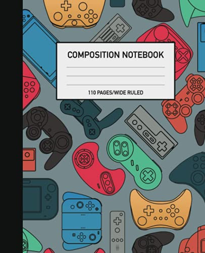 Composition Notebook: Colorful Video Gamer Game Wide-Ruled Lined Paper