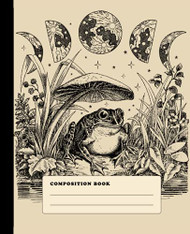 Composition Book: Cottagecore Frog Mushroom Moon Phases | College