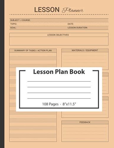 Lesson Plan Book: Undated Curriculum Planner for Teachers