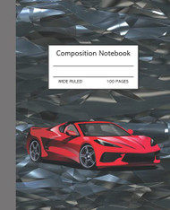 Red Sport Car Composition Notebook Wide Ruled
