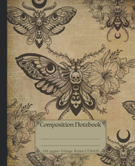 Composition Notebook: Boho vintage death moth composition notebook.