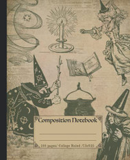 Composition Notebook: Quirky Vintage witch notebook for adults. Ideal