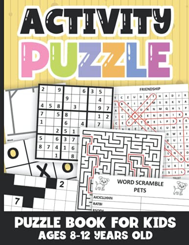 Activity Puzzle Book For Kids Ages 8-12 Years Old