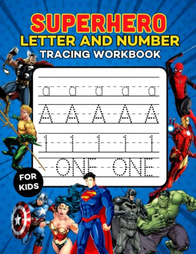Superhero Letter And Number Tracing Workbook For Kids