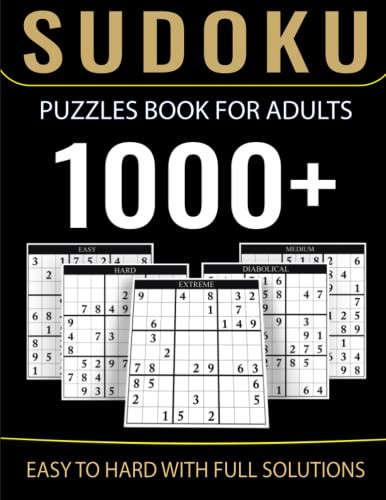 1000+ Sudoku Puzzles for Adults Easy to Hard