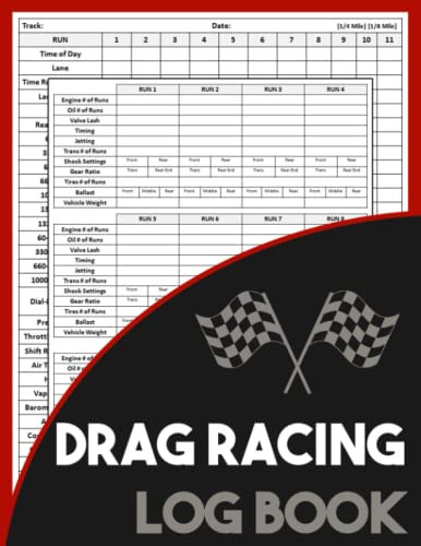 Drag Racing Log Book: Race Score Record Book Drag Racing Information