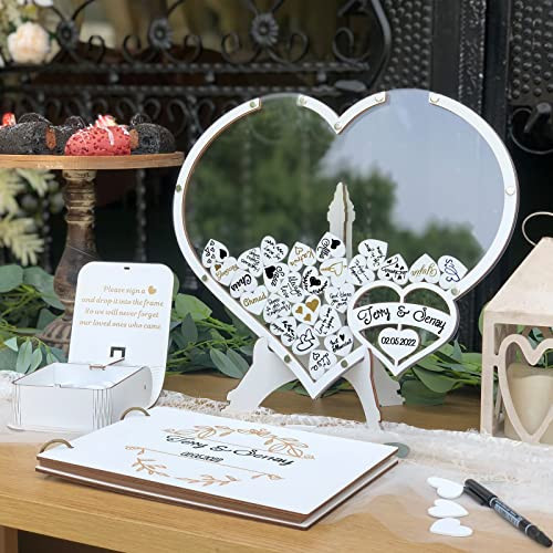 Y&K Homish Wedding Guest Book Alternative Drop top frame guest book