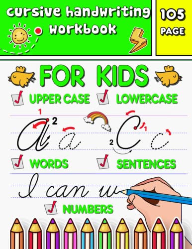 cursive handwriting workbook for kids ages 8-12