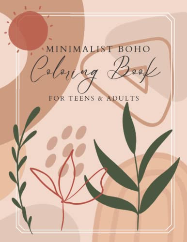 Minimalist Boho Coloring Book for Teens & Adults