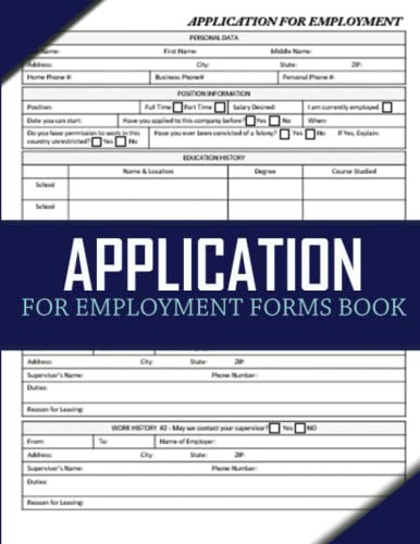 Application For Employment Forms Book