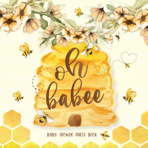 Oh Babee: Bee Theme Baby Shower Guest Book with Wishes Advice