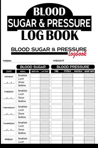 Blood Sugar And Blood Pressure Log Book