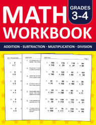 Math Workbook Grade 3 & 4 Addition Subtraction Multiplication