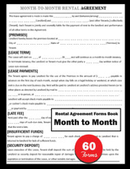 Month to Month Rental Agreement Forms Book