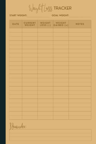 Weight Loss Tracker: A Simple Log Book To Record Monitor & Keep Track