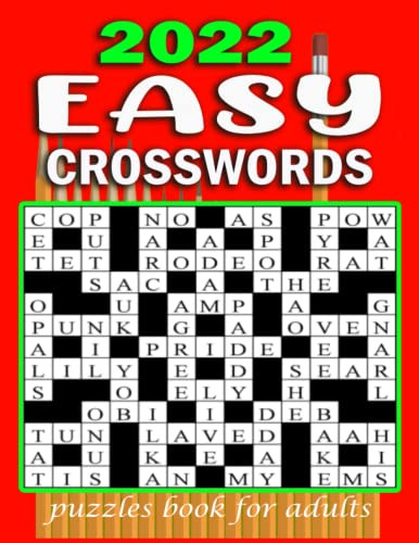 2022 easy crosswords puzzles book for adults
