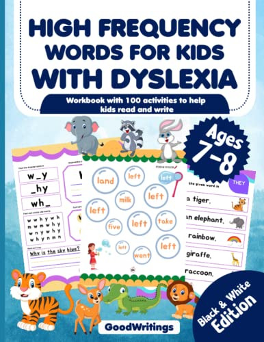 High Frequency Words For Kids With Dyslexia. Workbook with 100