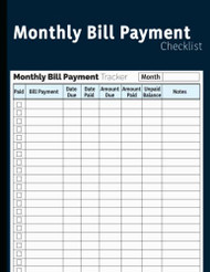 Monthly Bill Payment Checklist