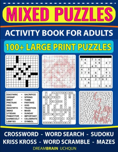 Mixed Puzzles | Activity Book for Adults 100+ Large Print Puzzles