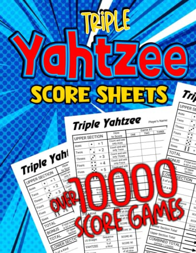 Triple Yahtzee Score Pads Large Print